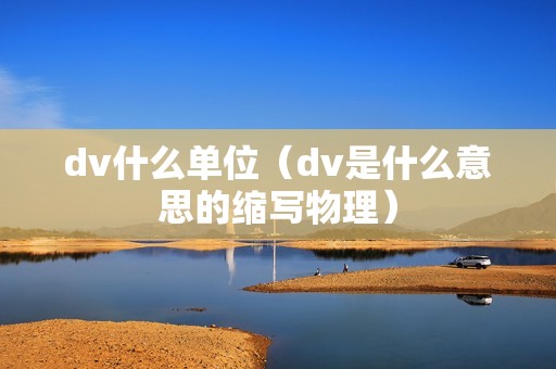 dv什么单位（dv是什么意思的缩写物理）